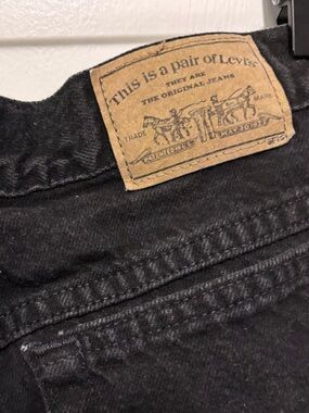 Levi's Vintage Black Jeans, Classic Straight Leg High Rise 28 Waist Denim